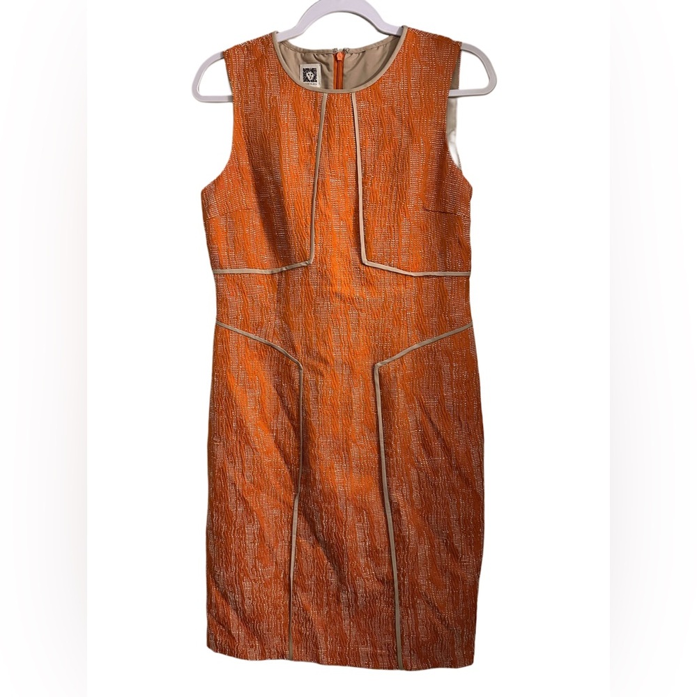 Anne Klein Brown Sheath Midi Dress Cocktail